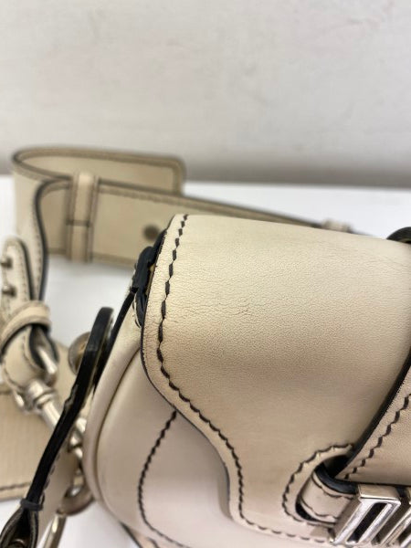 Christian Dior White Mini d'fence Saddle Bag