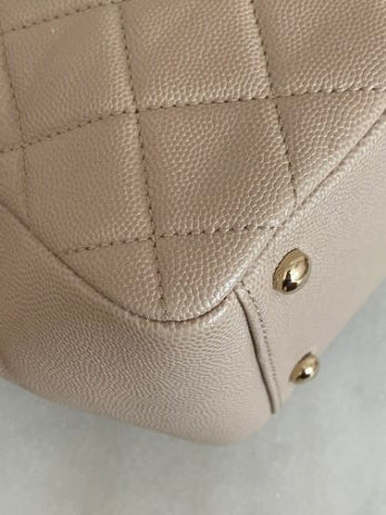 Chanel Beige Quilted Large Business Affinity Flap Bag