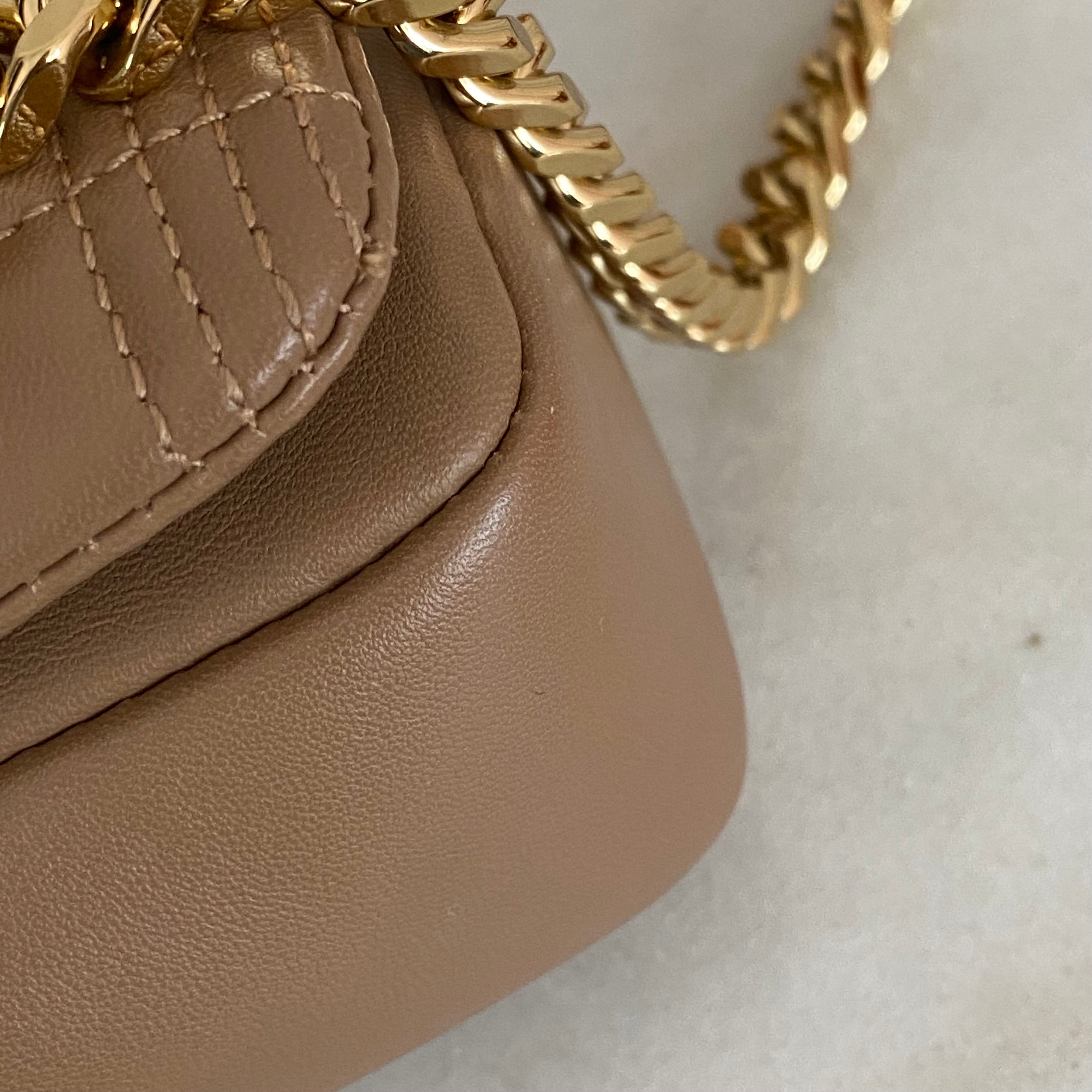 Burberry Beige TB Small Quilted Lola Bag