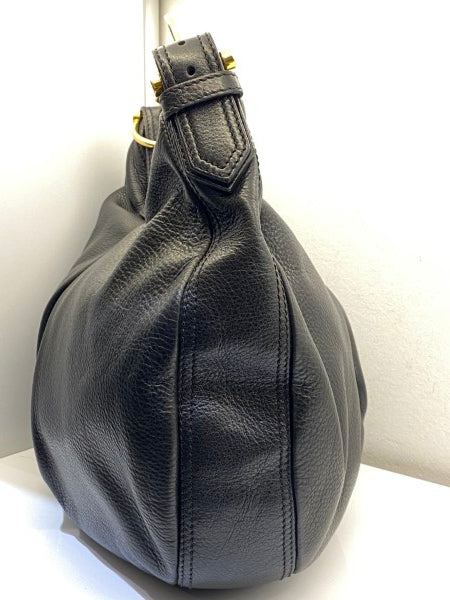 Burberry black leather hobo bag online