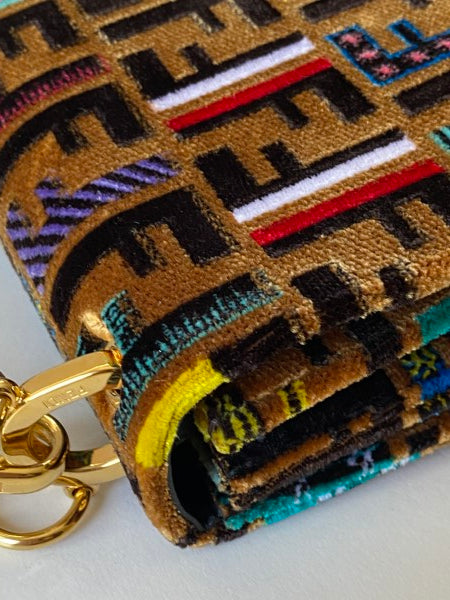 Fendi Multicolor Velvet Kan I Top Handle Bag