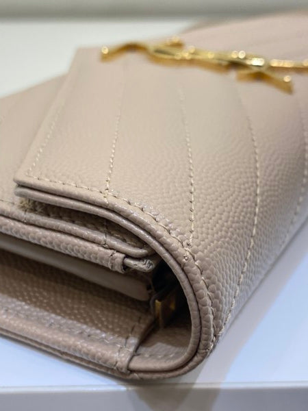 YSL Beige Cassandra Wallet