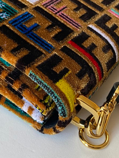 Fendi Multicolor Velvet Kan I Top Handle Bag