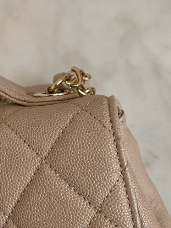 Chanel Beige Quilted Large Business Affinity Flap Bag