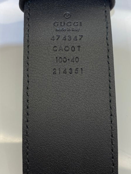 Gucci Black Interlocking G Buckle Men Belt 40