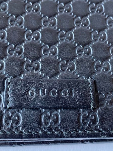 Gucci Black GG Microguccissima Logo Crossbody WOC