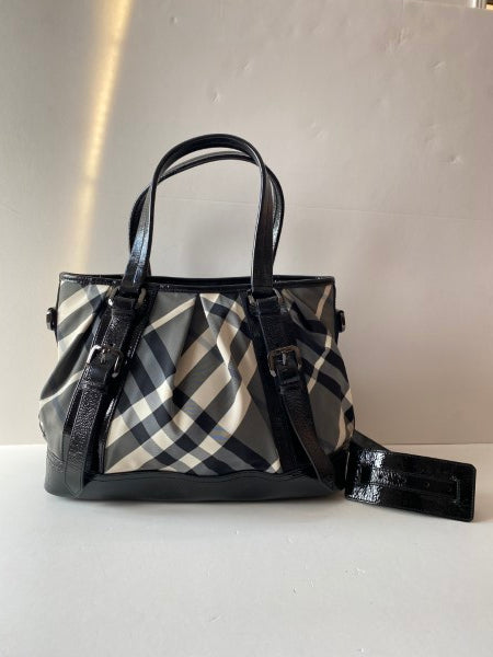 Burberry Black Beat Check Shoulder Bag