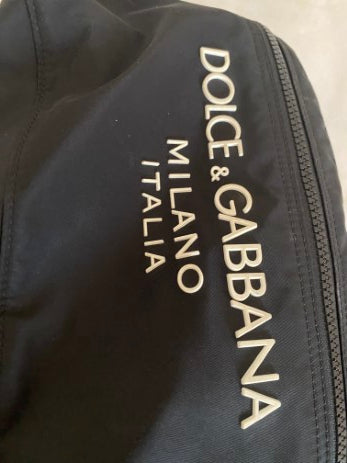 Dolce & Gabbana Black Nylon Waist Bag W/ Rubberized Logo