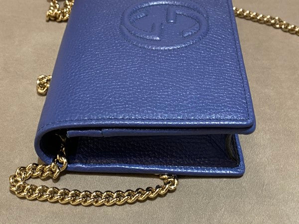 Gucci Dark Blue Disco Soho Wallet On Chain