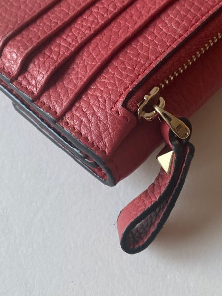 Valentino Red Studded Rockstud Wallet