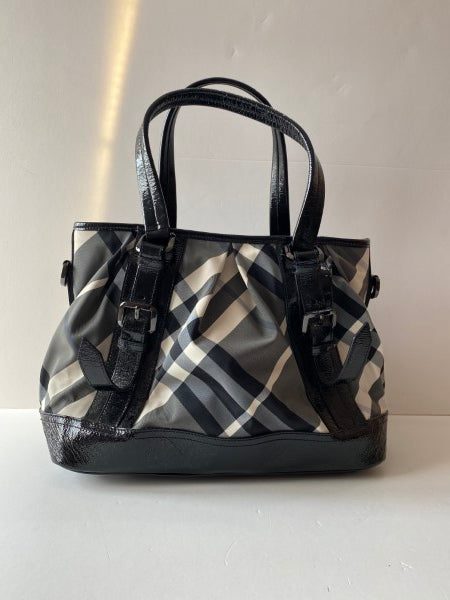 Burberry Black Beat Check Shoulder Bag