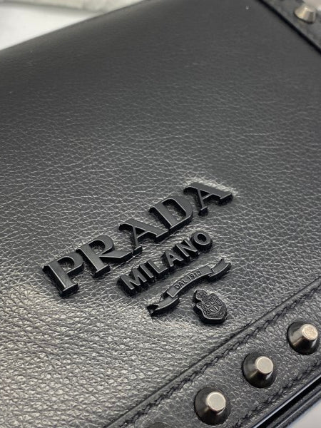 Prada Black Flap Studded Bag