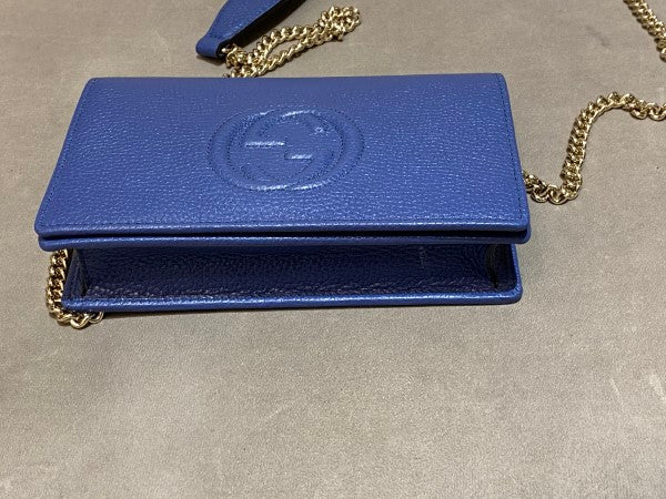 Gucci Dark Blue Disco Soho Wallet On Chain