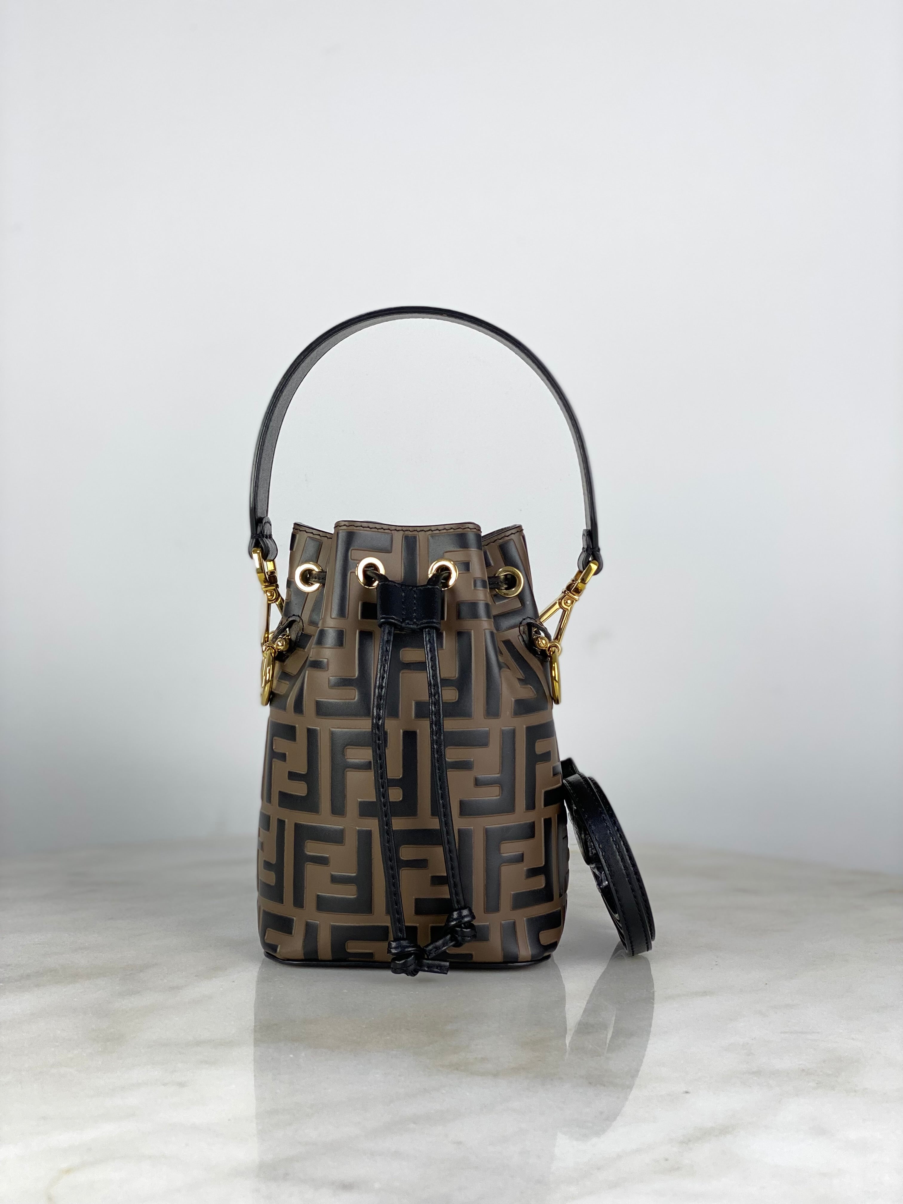Fendi Bicolor FF Mon Tresor Mini Bucket Bag