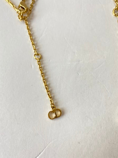 Christian Dior Gold Long Double Layer Necklace