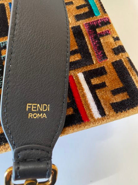 Fendi Multicolor Velvet Kan I Top Handle Bag