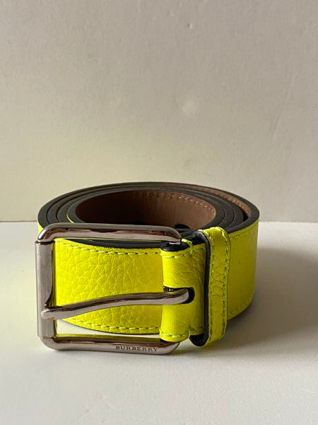 Burberry Yellow Embossed Belt 40