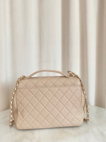 Chanel Beige Quilted Large Business Affinity Flap Bag