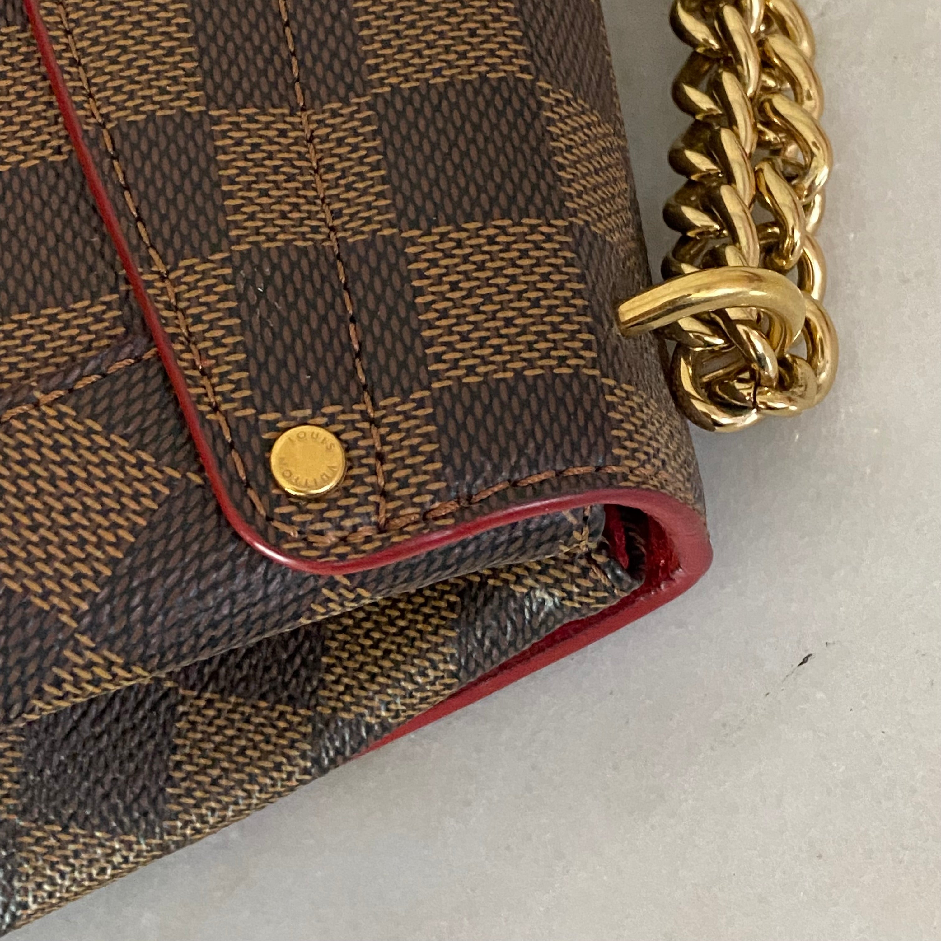 Louis Vuitton Damier Ebene Ballerine Caissa Chain Shoulder Bag