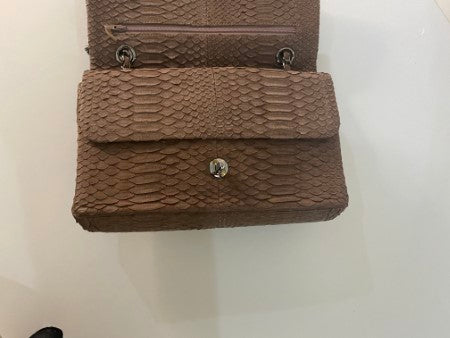 Chanel Brown Python Double Flap Small Bag