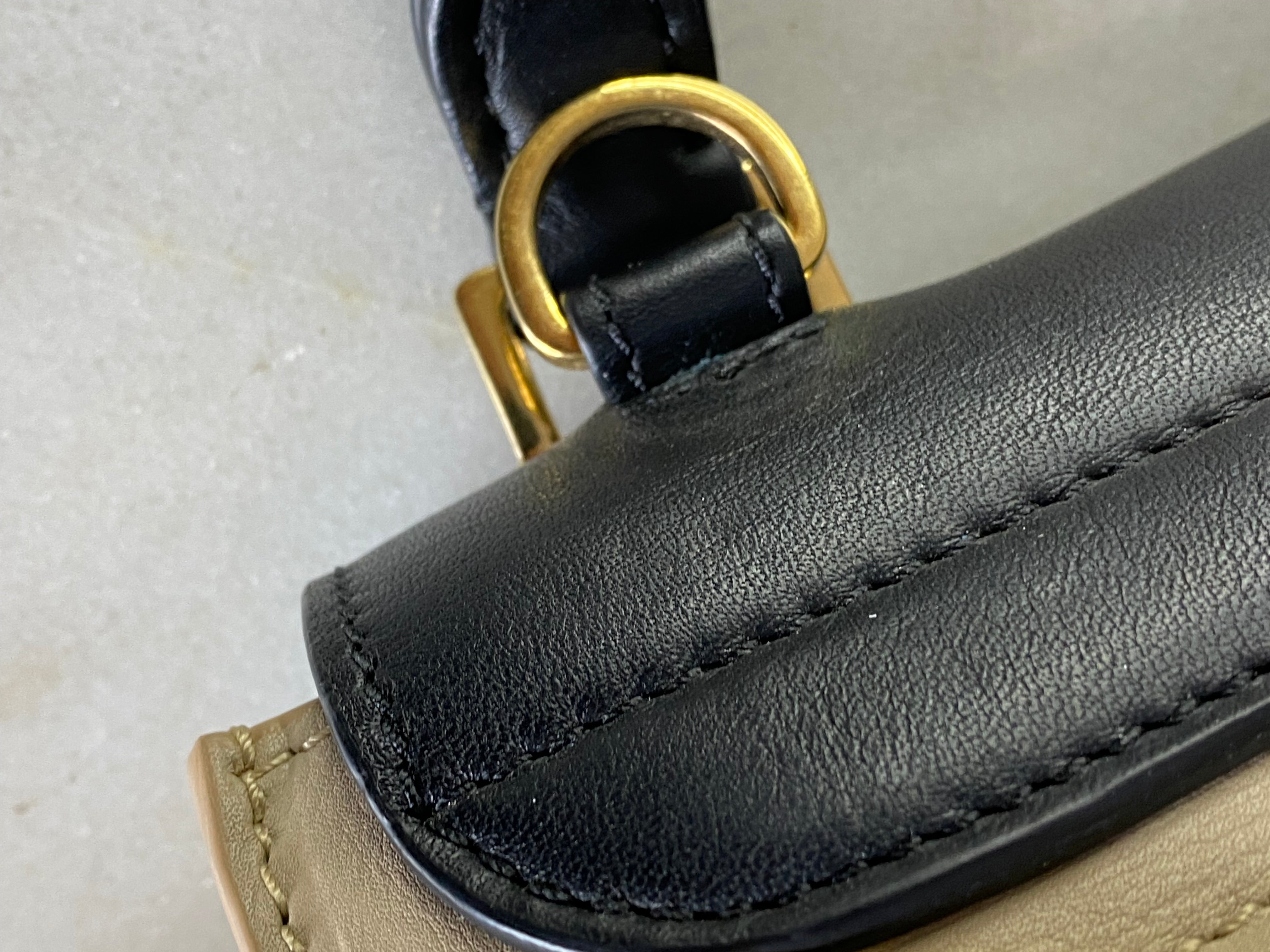 Celine Bicolor Trapeze Tote Bag W/ Strap