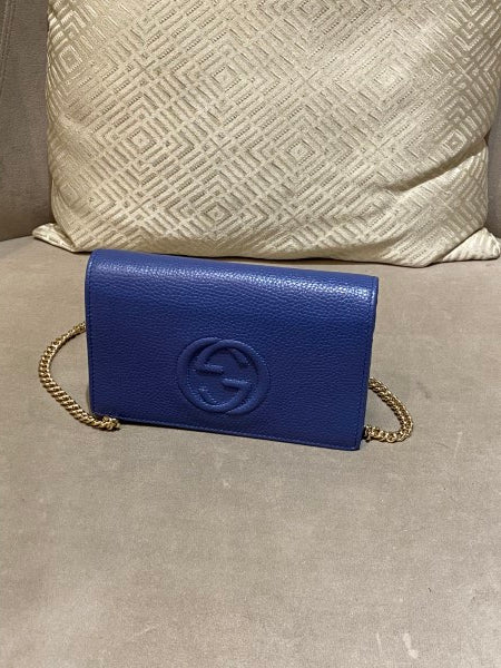 Gucci Dark Blue Disco Soho Wallet On Chain