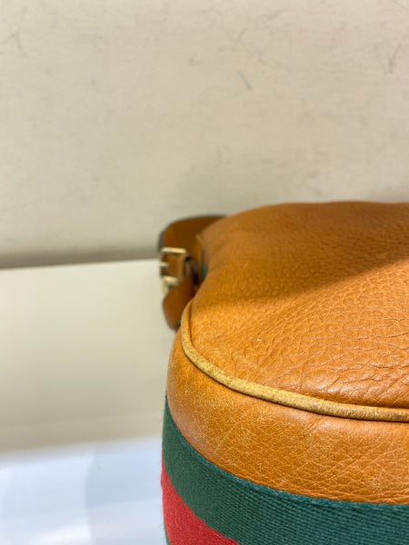 Gucci Brown Heritage Web Striped Hobo Bag