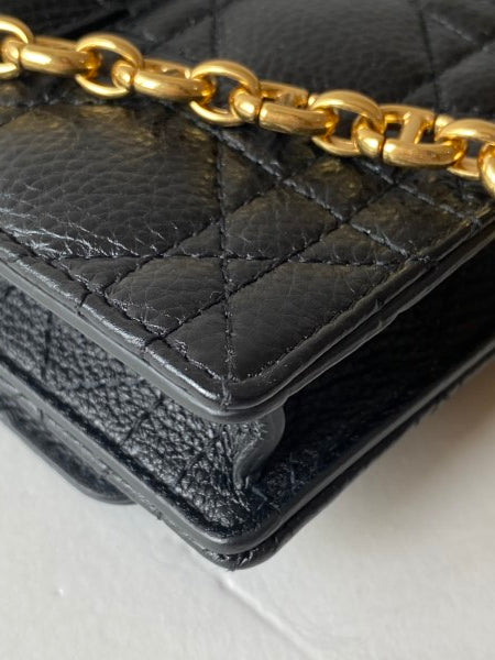 Christian Dior Black Caro Cannage Belt Pouch