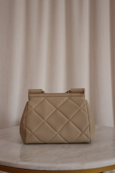 Dolce & Gabbana Beige Quilted Miss Sicily Medium Bag