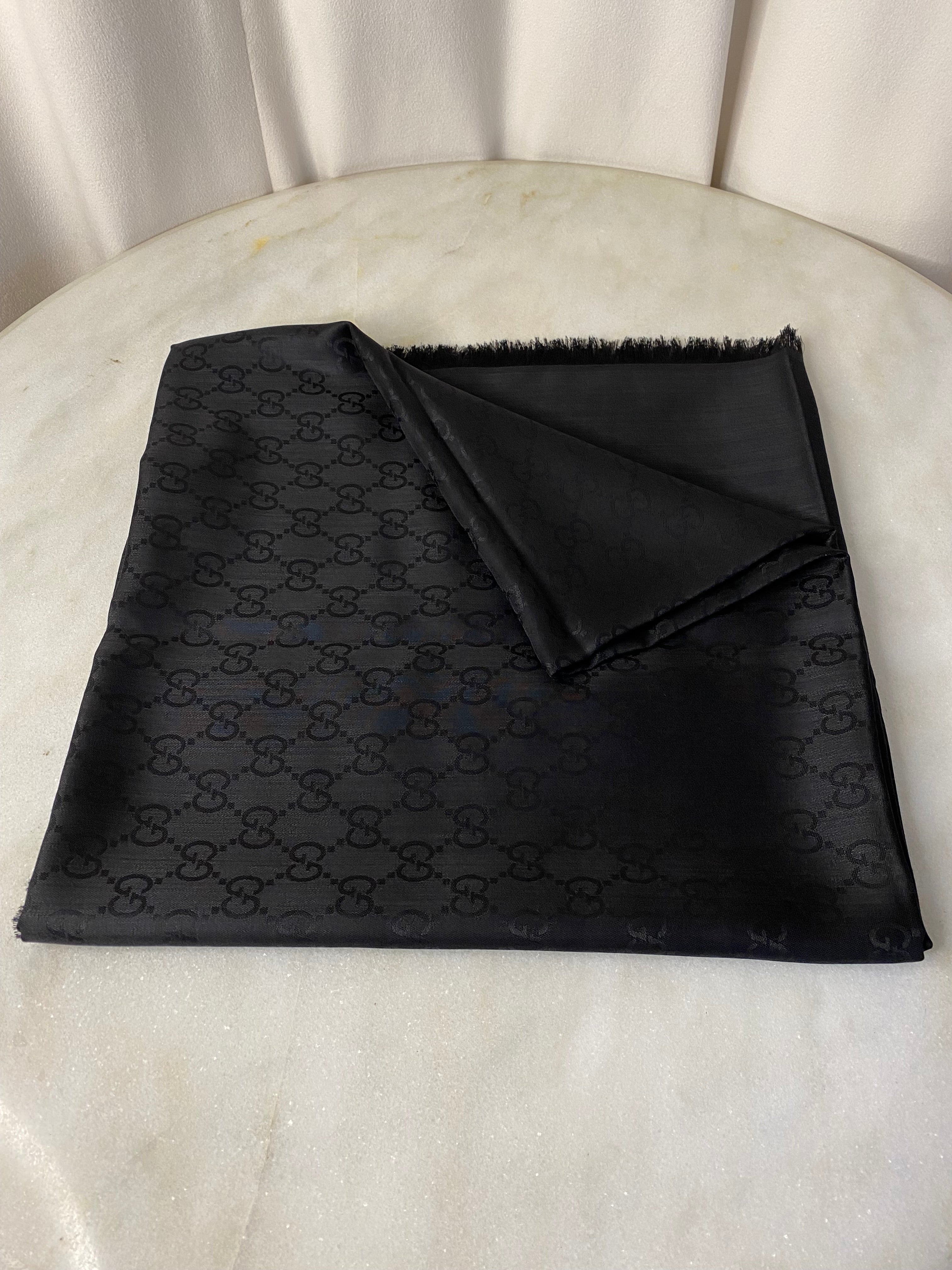 Gucci Black GG Scarf