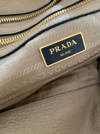 Prada Beige Bauletto Tote Bag