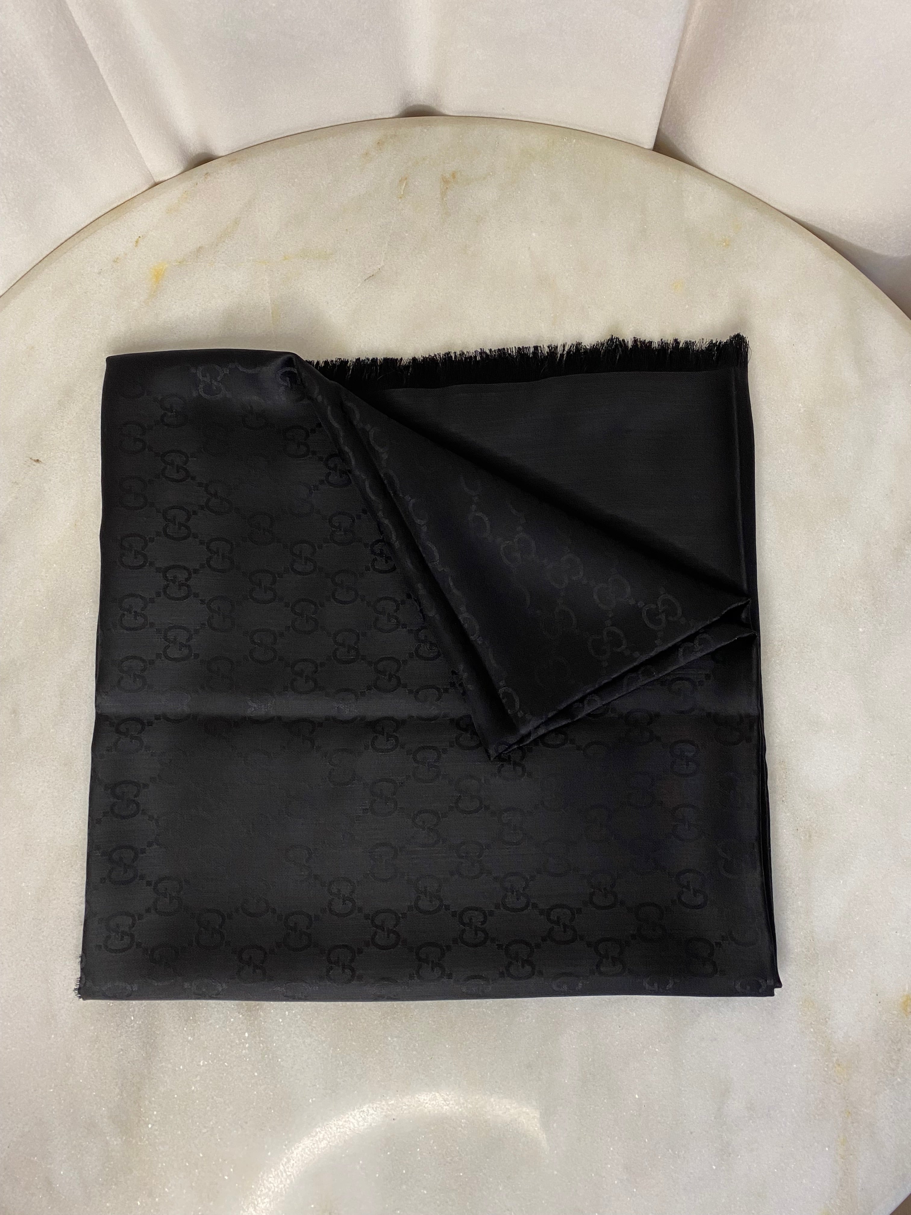 Gucci Black GG Scarf