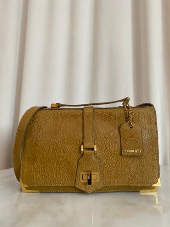 Fendi Dark Yellow Classic No.1 Satchel Top Handle Bag