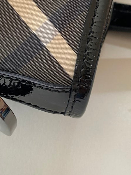 Burberry Black Beat Check Shoulder Bag