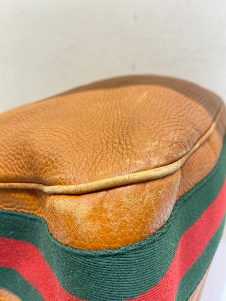 Gucci Brown Heritage Web Striped Hobo Bag