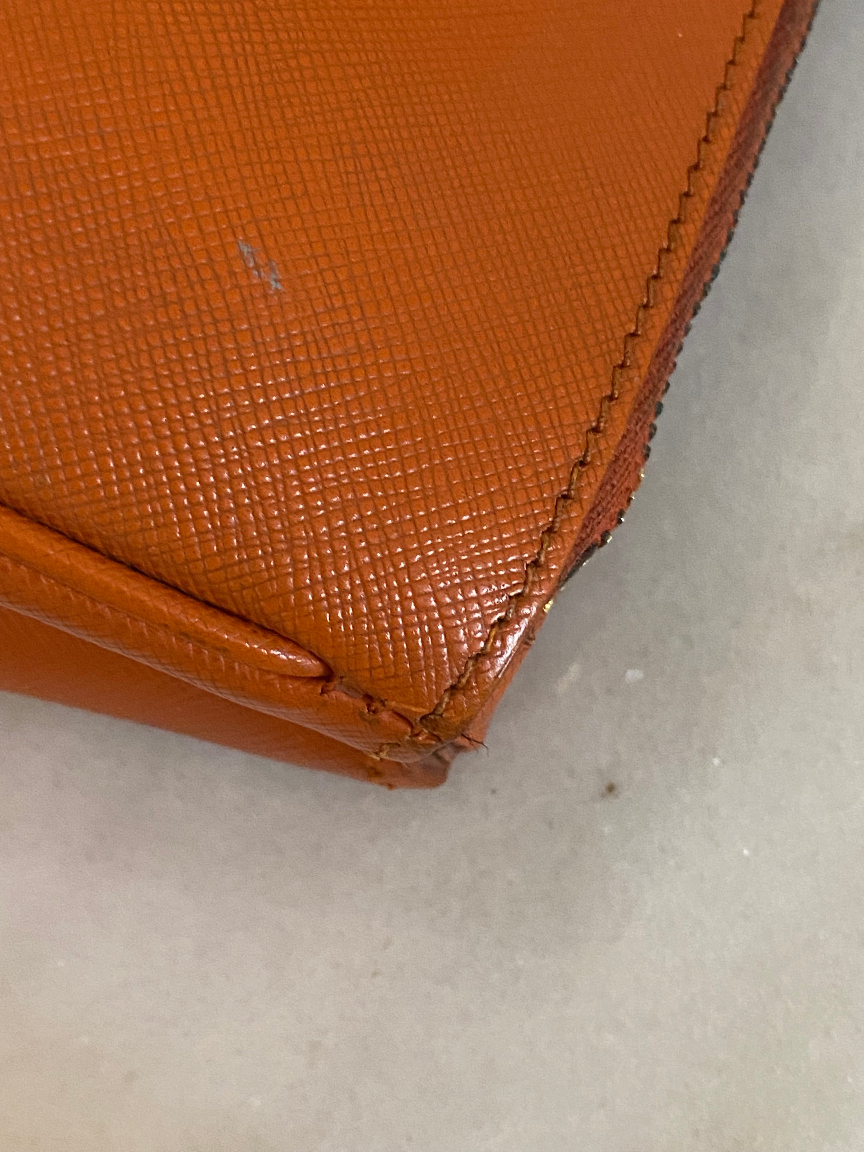 Prada Orange Galleria Double Zip Large Bag