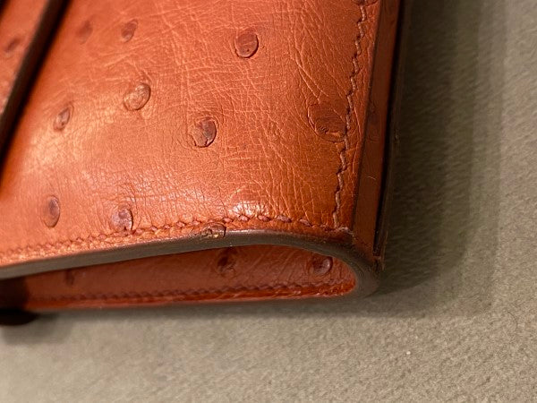 Hermes Brown Ostrich Classic Kelly Wallet