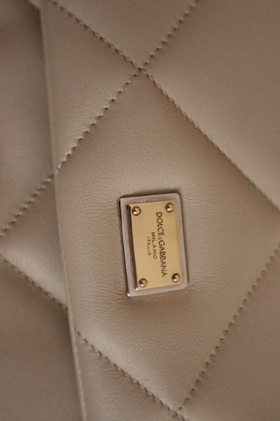 Dolce & Gabbana Beige Quilted Miss Sicily Medium Bag