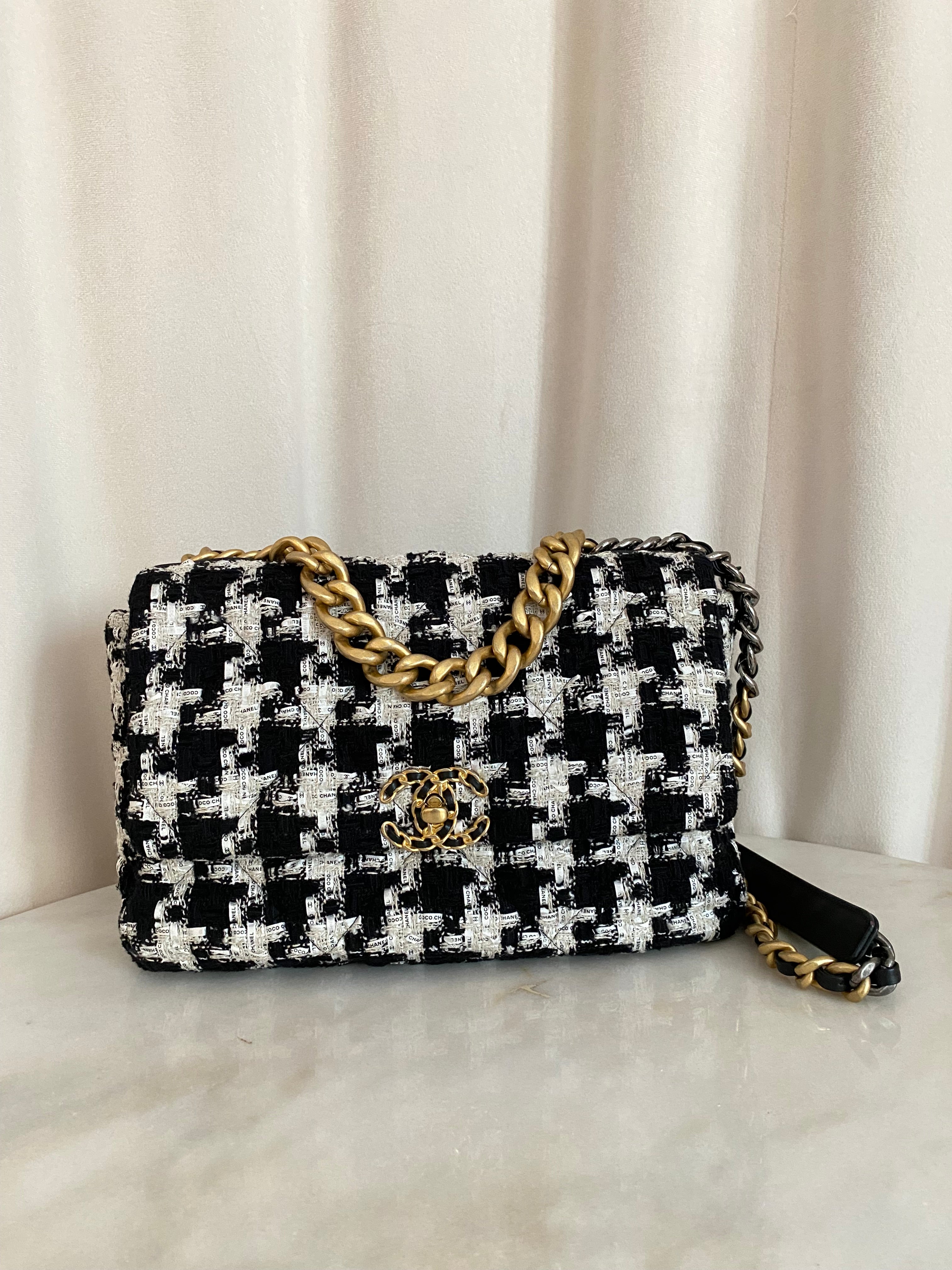 Chanel Bicolor Tweed Ribbon 19 Bag