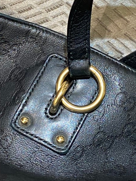 Gucci Black GG Guccissima Interlocking Tote Bag