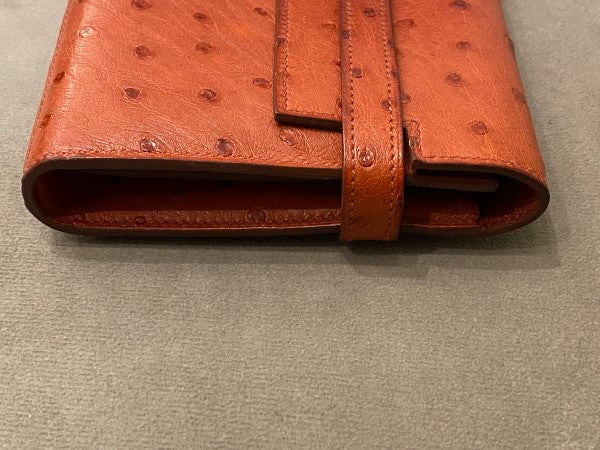 Hermes Brown Ostrich Classic Kelly Wallet