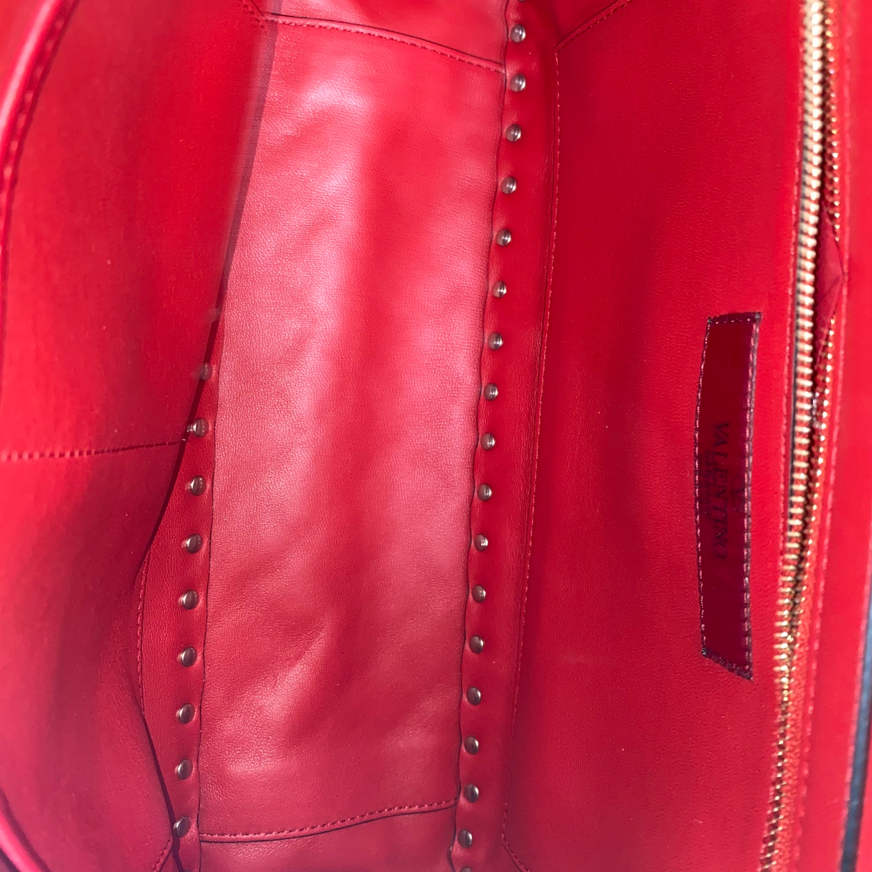 Valentino Red Spike Rockstud Bag