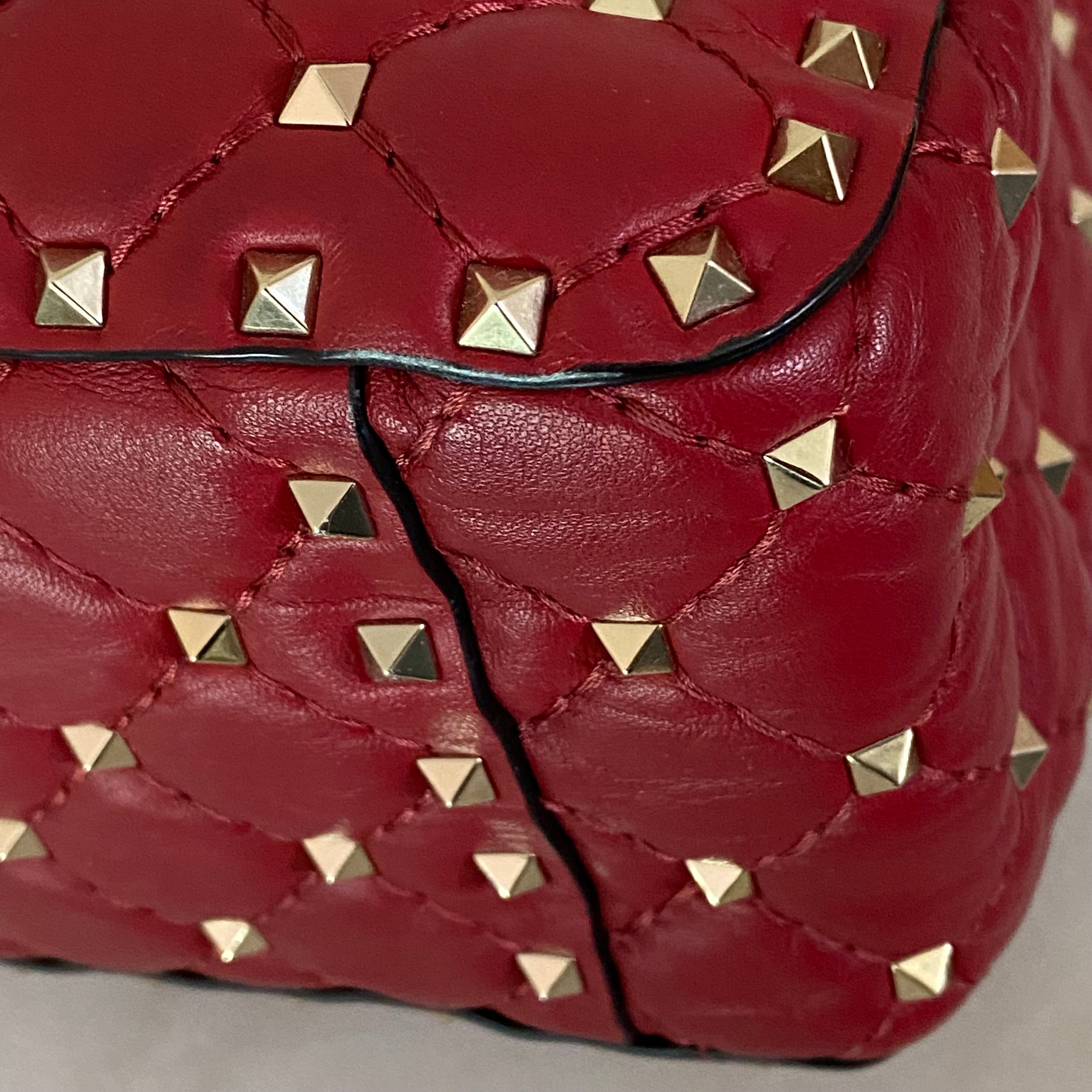 Valentino Red Spike Rockstud Bag