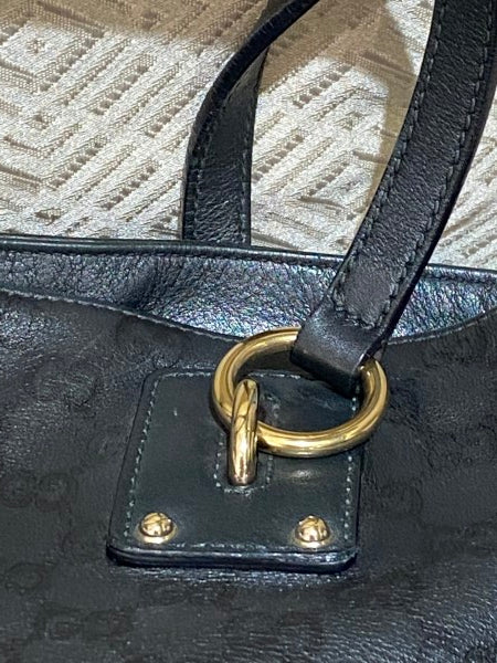 Gucci Black GG Guccissima Interlocking Tote Bag