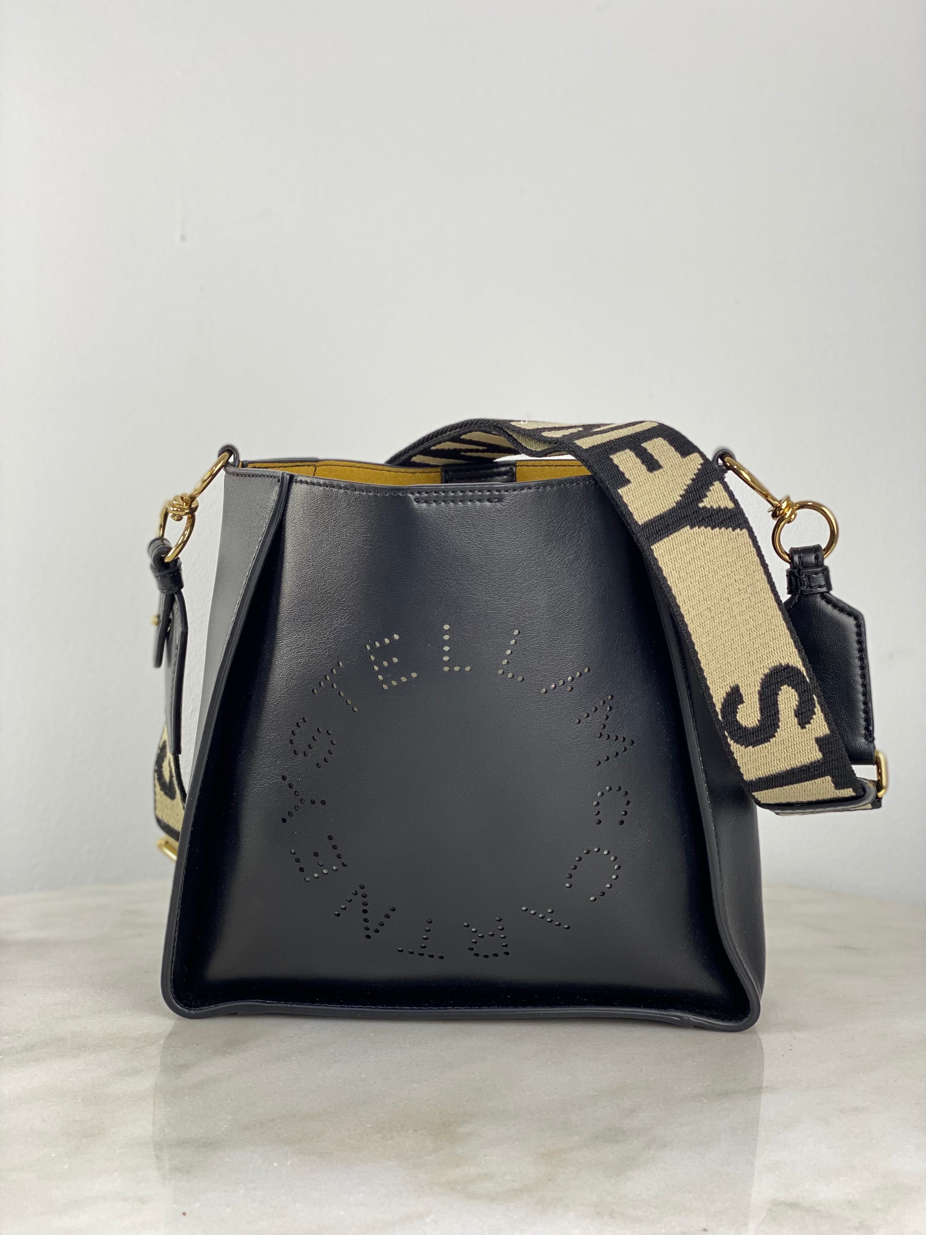 Stella Mccartney Black Logo Crossbody Bag