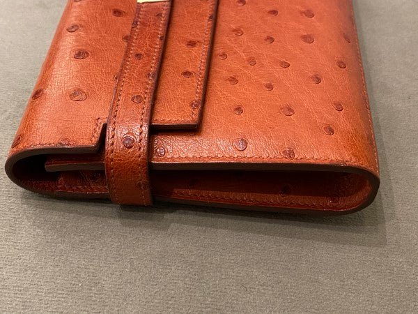 Hermes Brown Ostrich Classic Kelly Wallet