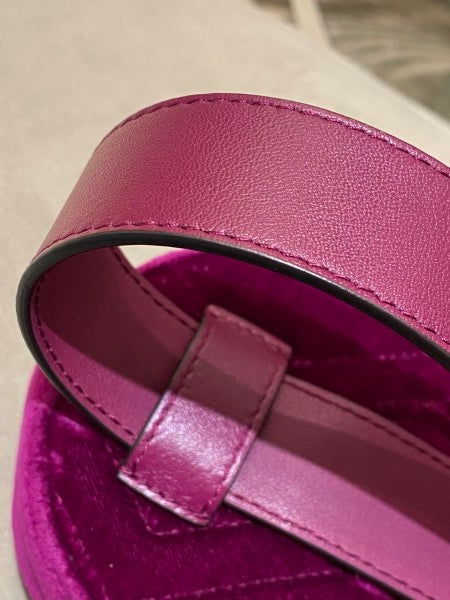 Gucci Violet Velvet GG Marmont Mini Belt Bag