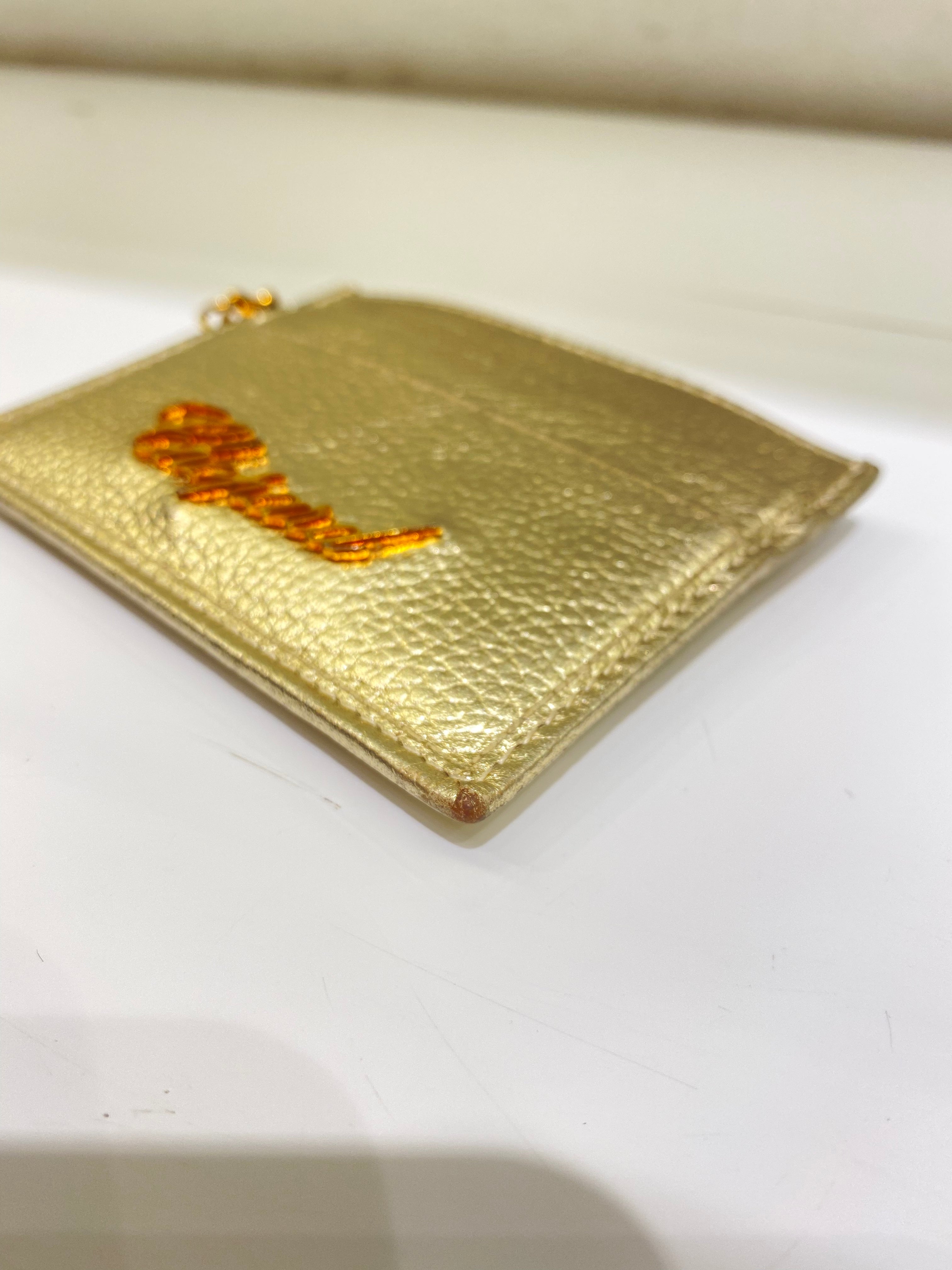 Chopard Metallic Gold Card Holder