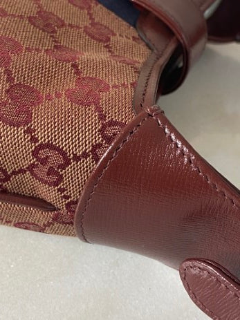 Gucci Burgundy GG Supreme Jackie 1961 Small Shoulder Bag