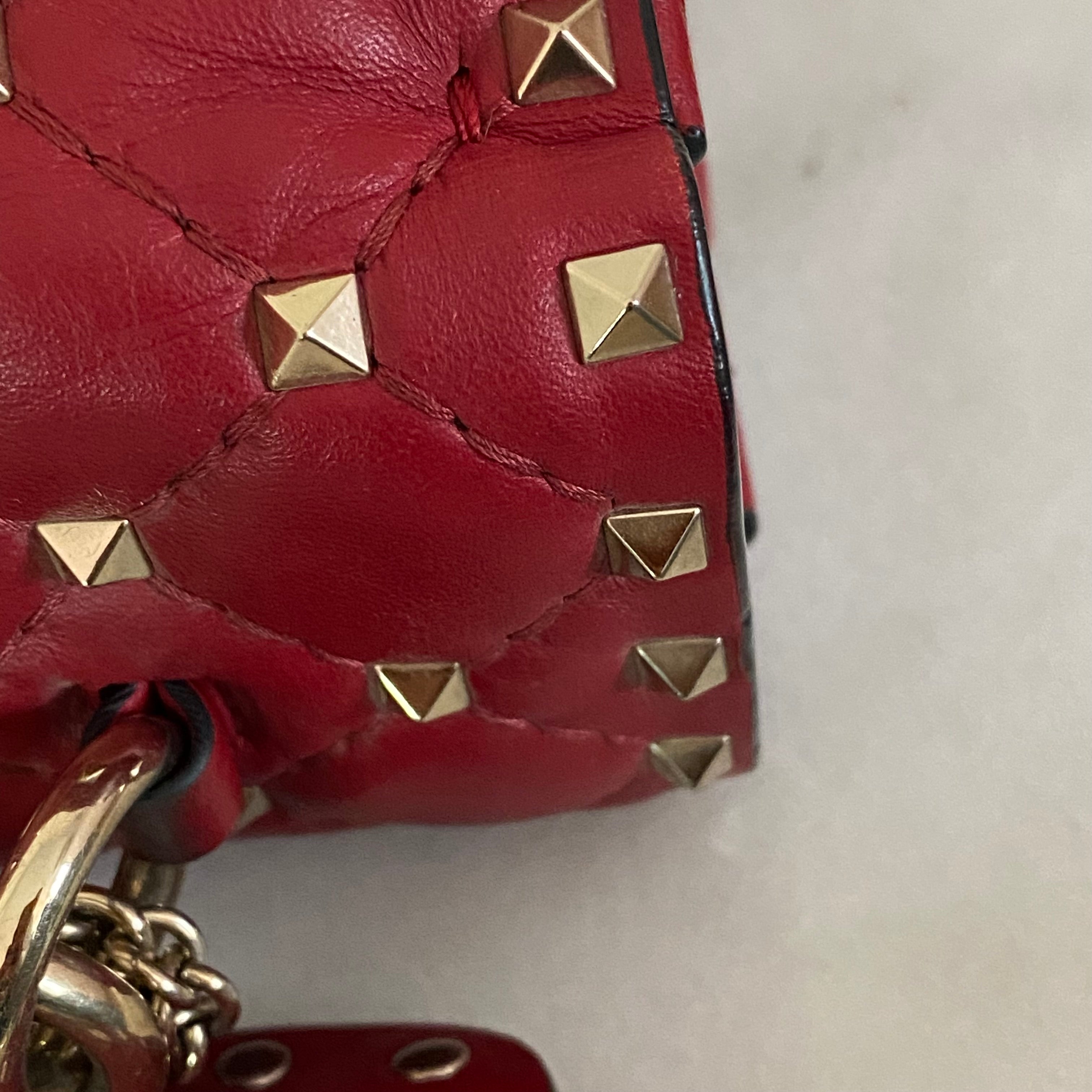 Valentino Red Spike Rockstud Bag